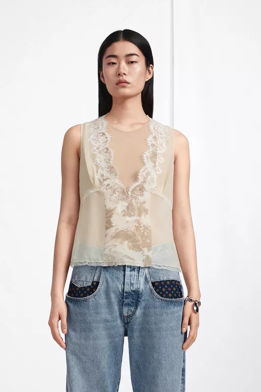 Fusion Lace-Trim Camisole Top - Short-sleeved Top