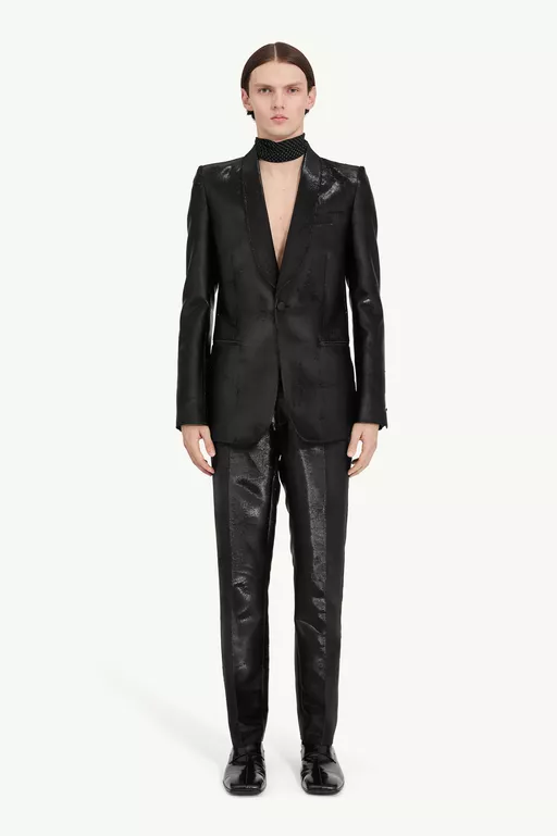 Distressed jacquard suit jacket - Jackets