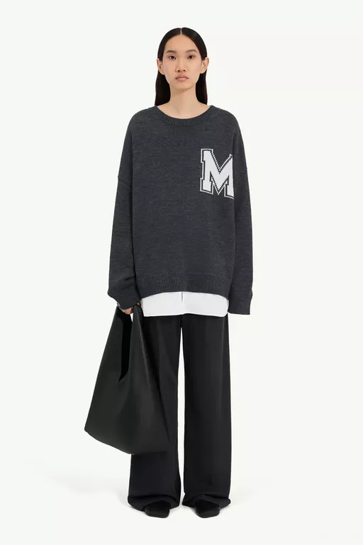 Two-in-one varsity knit sweater - Knitwear
