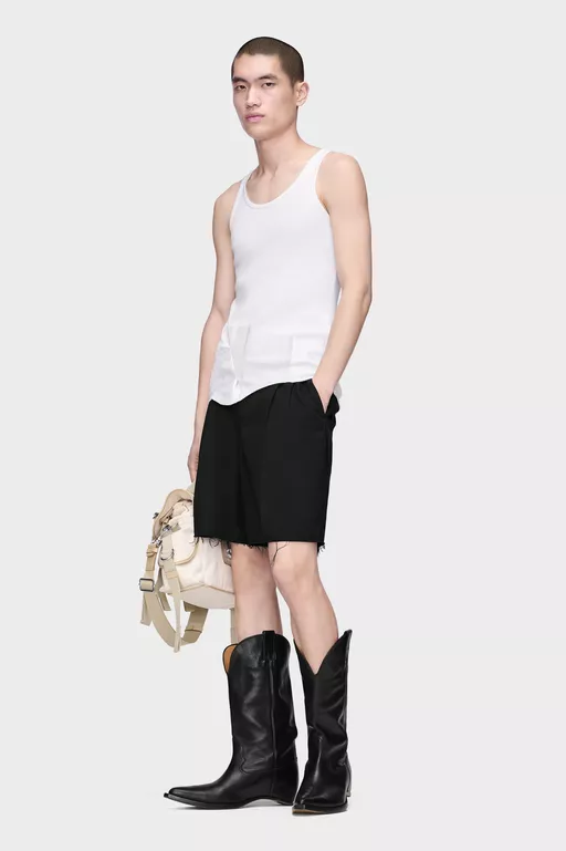 Taped Cotton Tank Top - Tops
