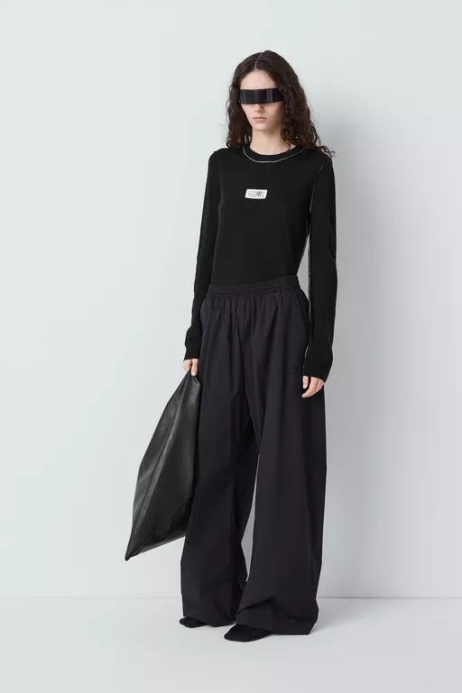 Logo-embroidered nylon drawstring trousers - Pants