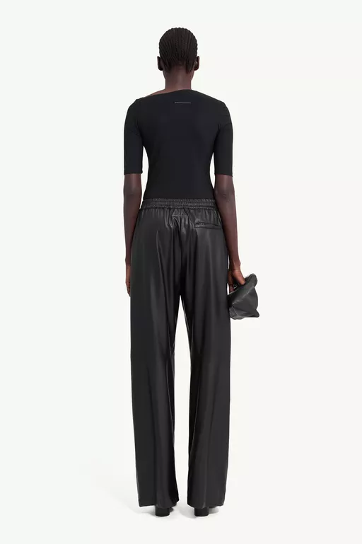 Light pleather wide-leg trousers - Pants