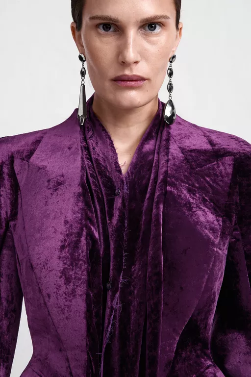 Fusion Velvet Structured Blazer - Jackets