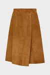 Sand - Wrap Suede Midi Skirt