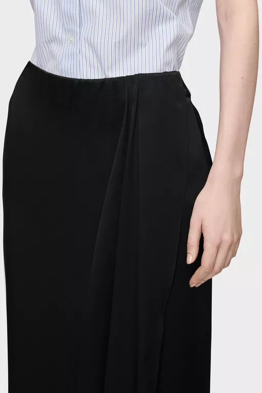 Silk Draped Skirt - Long skirts