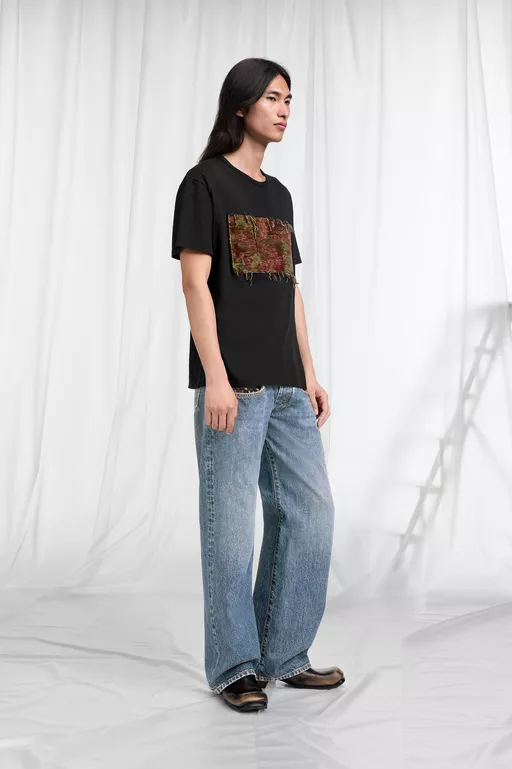 Tapestry Patch Cotton T-Shirt - T-shirts