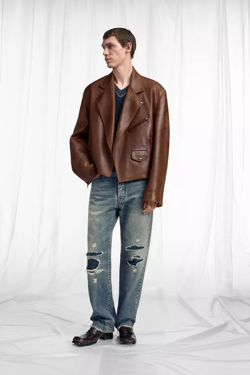 Biker Leather Jacket - Jackets