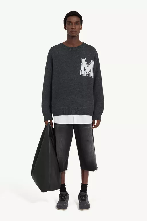 Two-in-one varsity knit sweater - Knitwear