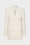 Ecru - Blazer &agrave; double boutonnage en laine