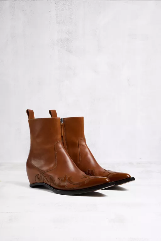 Stivaletti western Heel-less con motivo fiamme - Stivaletti
