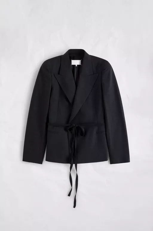 Belted Peak-Lapel Wool Blazer - Jackets