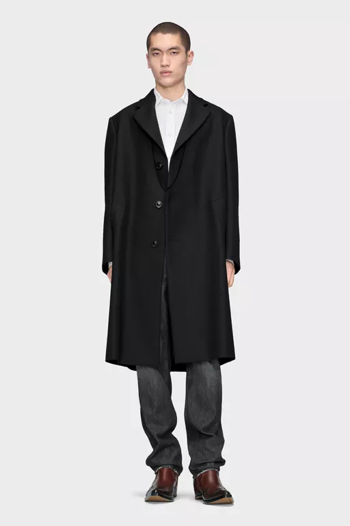 Folded Collar 울 오버코트 - 코트