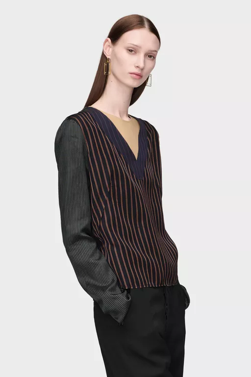Printed Long-Sleeve Top - Tops