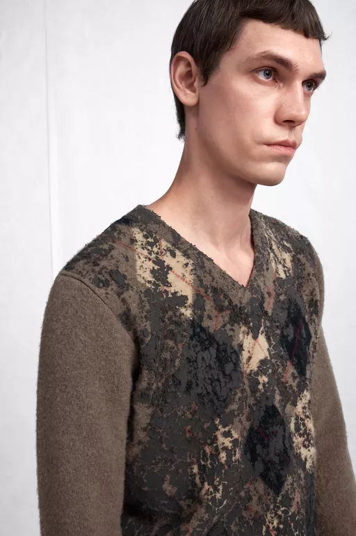 Pullover aus Schurwolle mit Schottenkaro - Set
