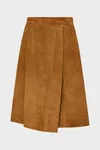 Sand - Wrap Suede Midi Skirt