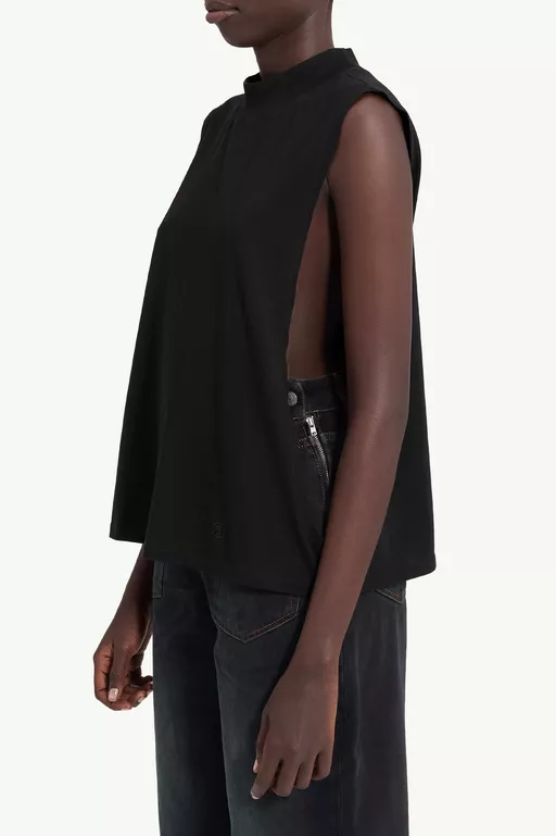 Cotton jersey sleeveless top - Tops
