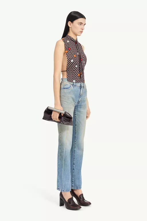 Graphic Floral Sleeveless Top - Scarves