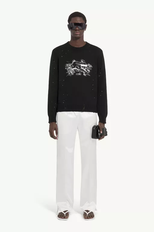 White Rabbit Print Jumper - Knitwear