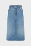 Vintage-Mittelblau - Midi-Jeansrock