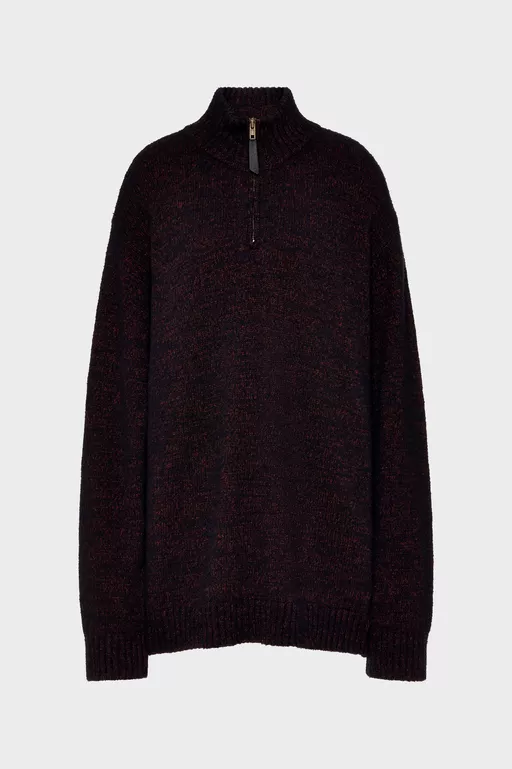 Half-Zip Knit Sweater - Crewneck