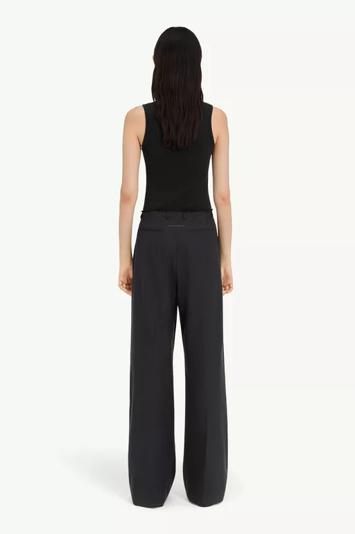 Pinstripe wool wide-leg trousers - Pants
