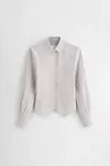 Light Grey - Check Cotton Swallowtail Shirt