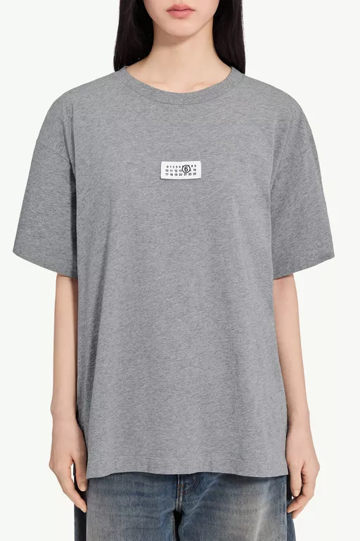 Label cotton jersey T-shirt - T-shirts