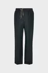 Dark Blue - Cotton Drawstring Trousers