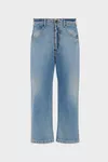 Blue jeans - Straight-leg cropped jeans