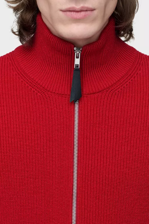 Cardigan in maglia con zip - Maglieria