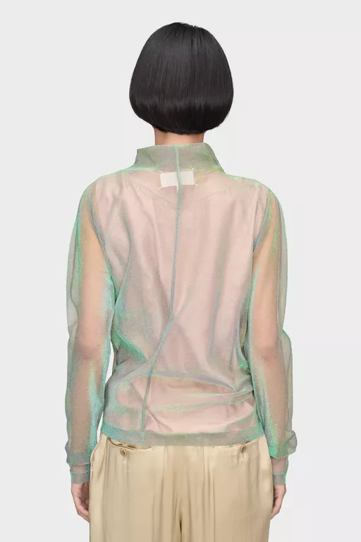 Jersey drapeado con efecto brillante - Punto