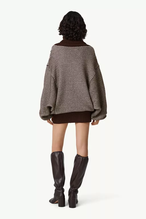 Reversible bi-colour knit dress - Mini Dress