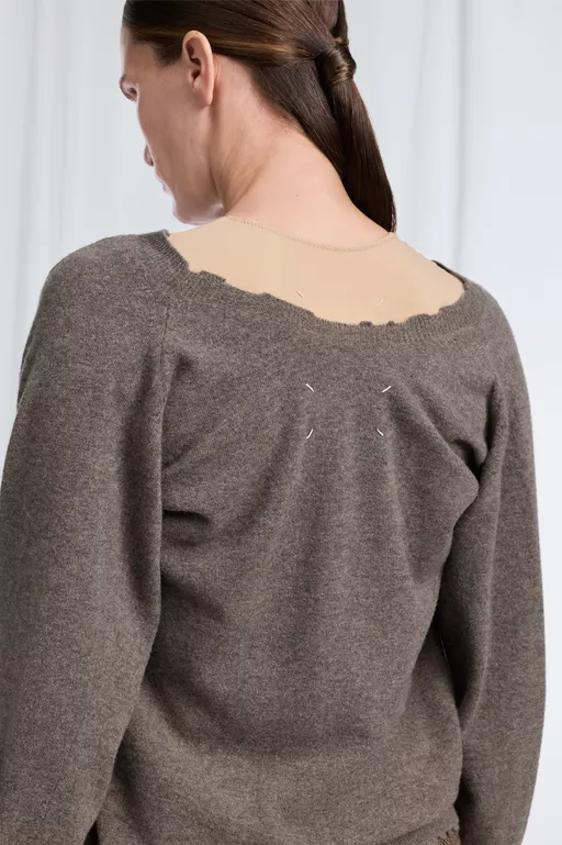 Jersey con Cuello de Pico Drapeado - Cuello en V