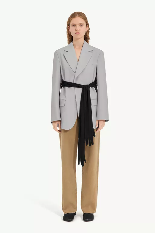 Wool-blend blazer with gloves