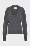 Grey - Twisted Knit Crewneck Sweater