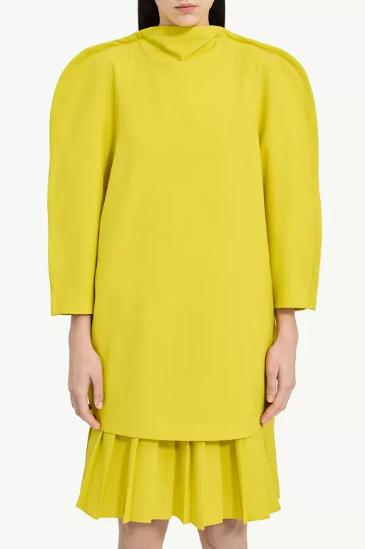 Cape-Shoulder Mini Dress - Midi Dress