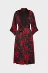 Rouge - Robe chemise midi &agrave; imprim&eacute;