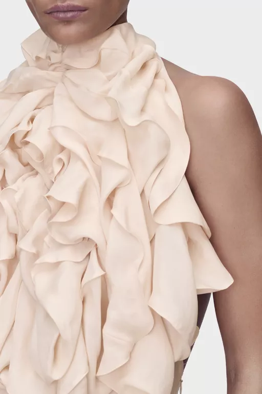 Ruffle Halter Top - Tops