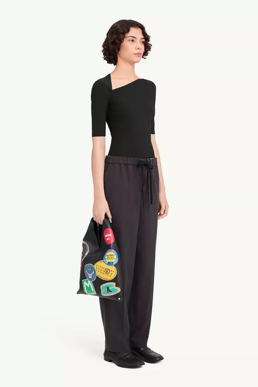 Asymmetric jersey top - Short-sleeved Top