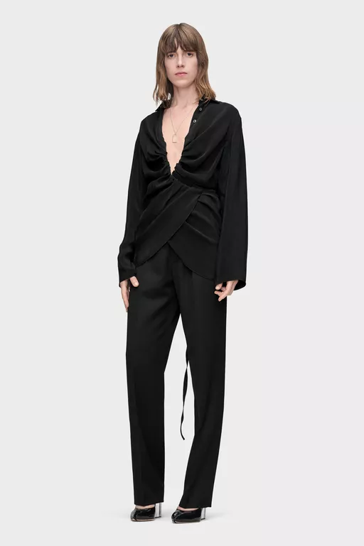 Ruched Wrap Shirt - Shirts