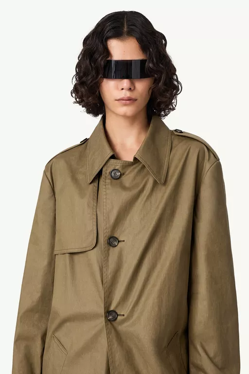 Belted coated trench coat - Raincoats