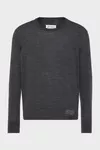 Grey - Wool-blend patch sweater