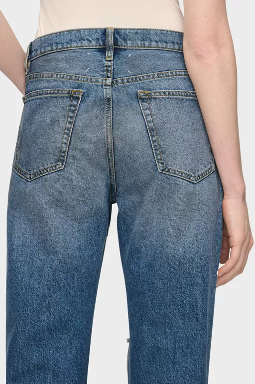 Patchwork Panel Jeans - Denim