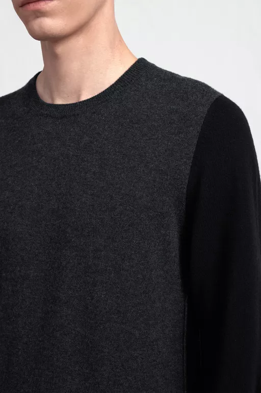 Two-Tone Wool Crewneck - Knitwear
