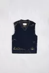 Navy Blue - Acid Knit Wool Vest