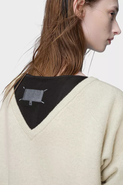 Top de punto de lana - Cuello en V