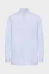 Rayure blanche et bleu clair - Chemise &agrave; rayures en coton