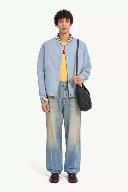 Washed Cotton Varsity Jacket - Jackets