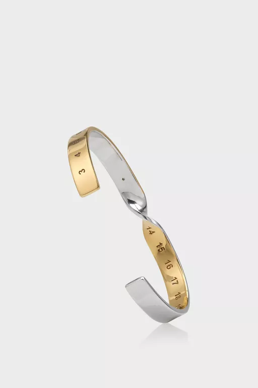 Numeric twisted diamond cuff bracelet - Bracelets