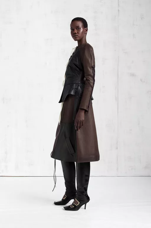 Assemblage Calf Leather Midi Skirt - Midi Skirts